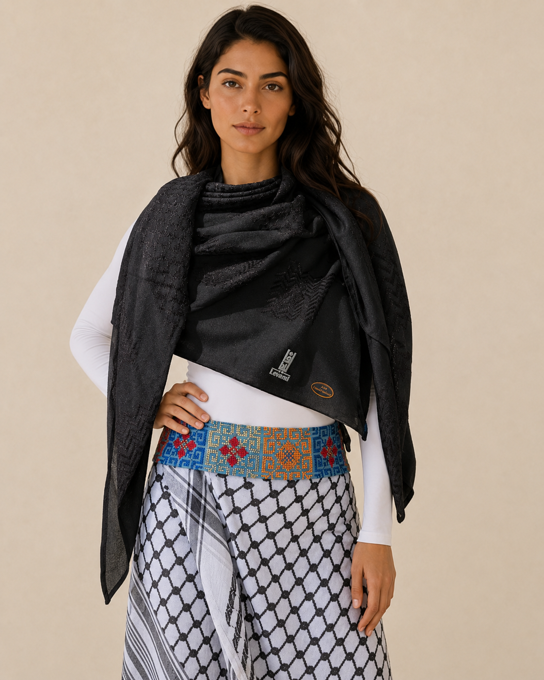Keffieh soft — Noir & anthracite