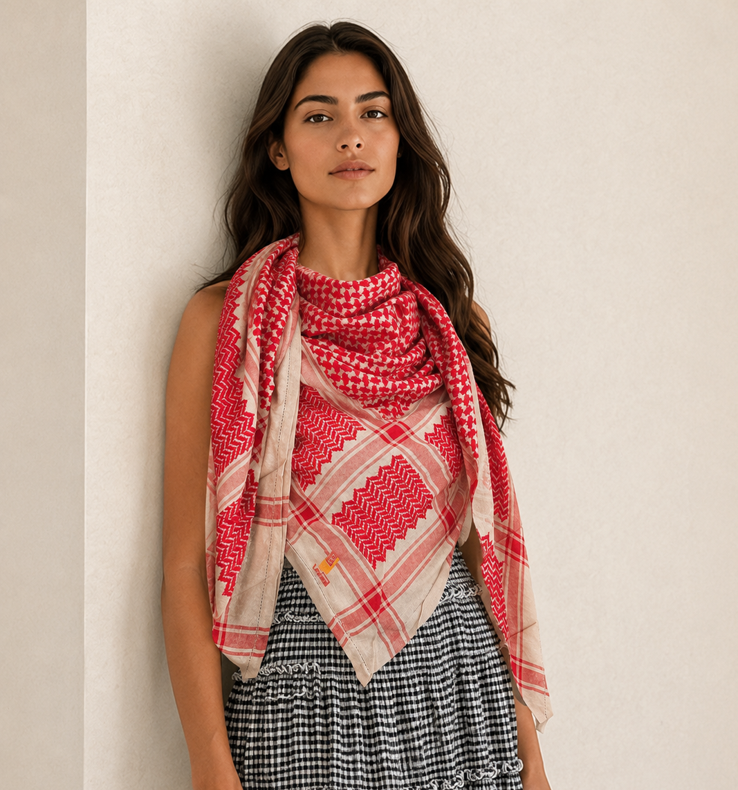 Keffieh soft — Marron & rouge