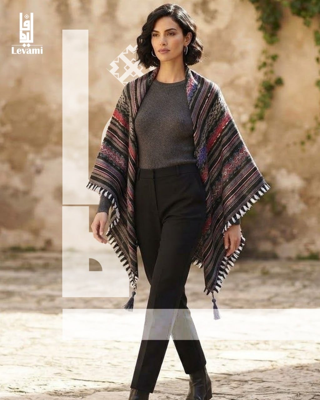 Multicolour keffieh — Black & colours