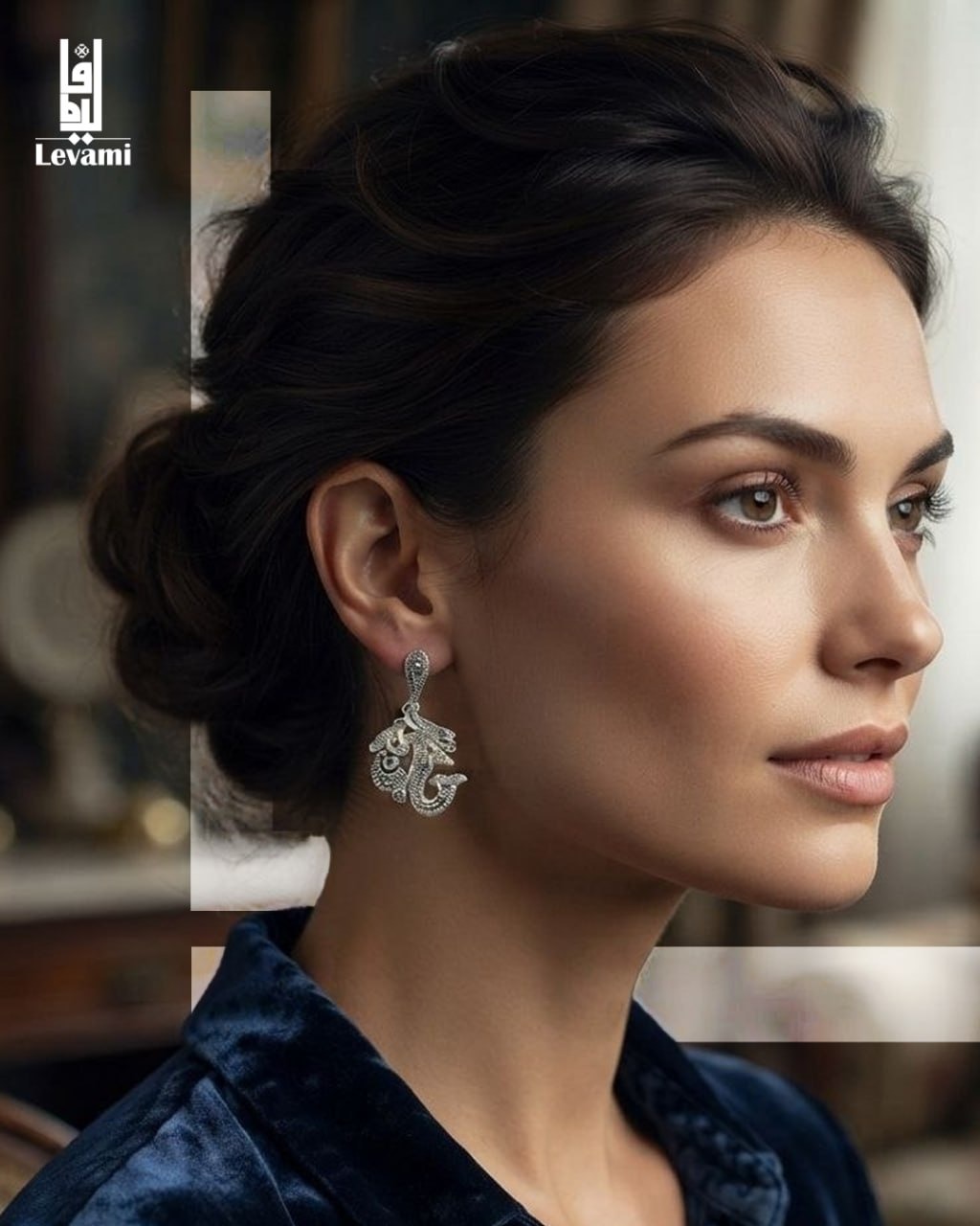 Boucles d’oreilles ornementales en argent 925