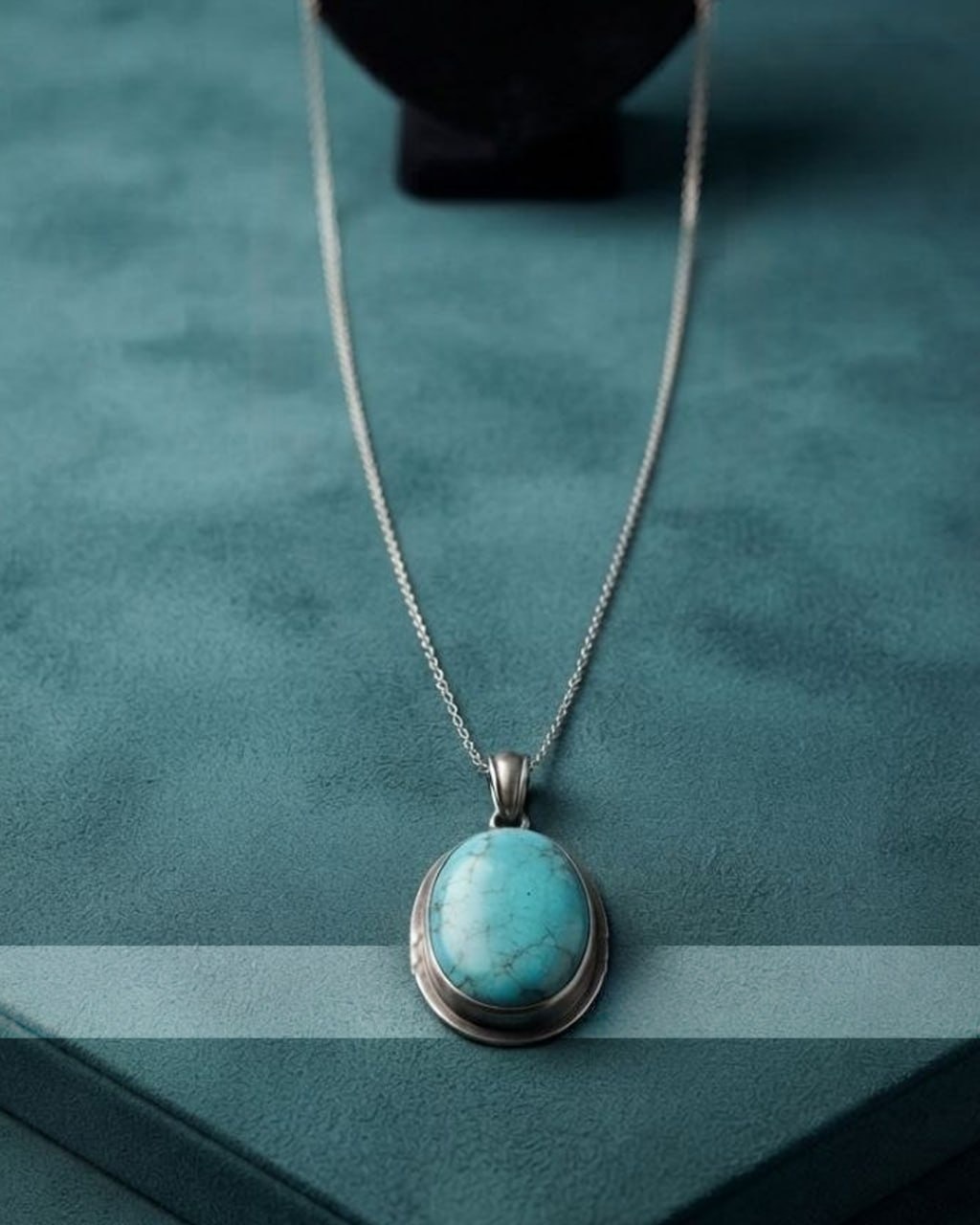 Collier pendentif turquoise en argent 925